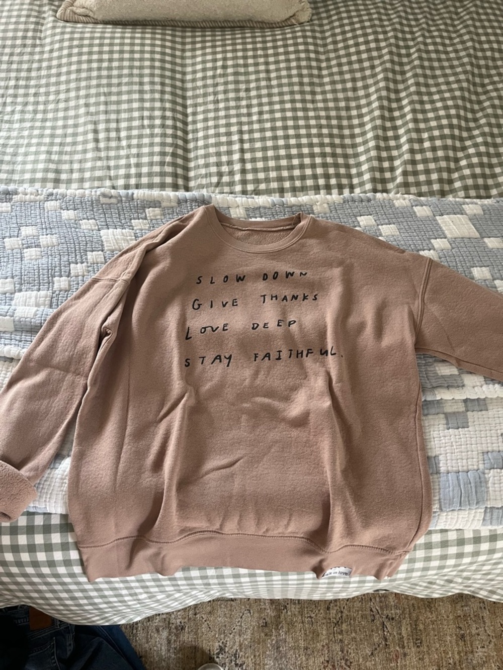 Walk in Love Tan Crewneck Sweatshirt